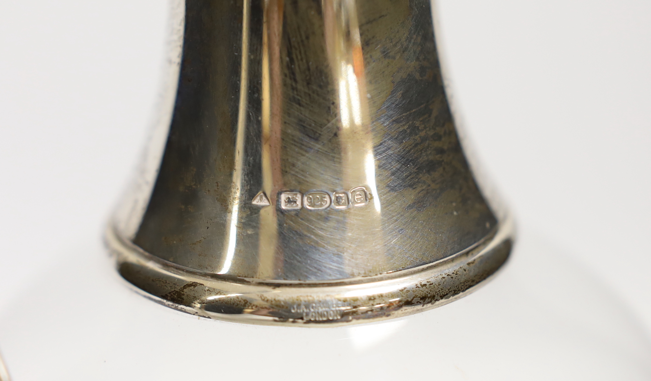 An Elizabeth II silver mounted glass claret jug and stopper, by J.A. Campbell, 2004, height 28.2 excl. stopper, in original fitted box.